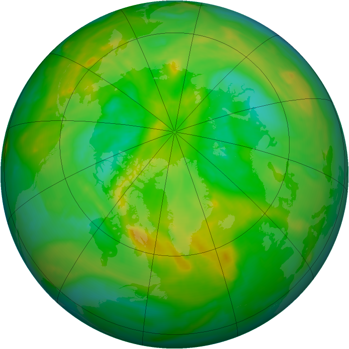 Arctic ozone map for 03 July 2013